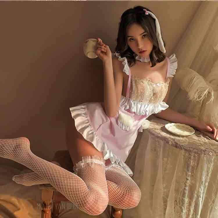 Is the see-through maid outfit a trending fashion item in the costume and fashion industry?